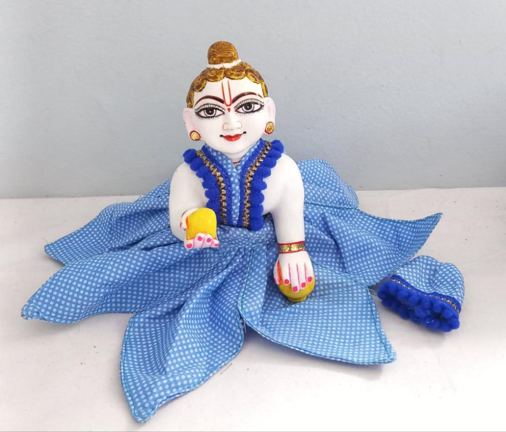 Lotus design cotton dress with cap