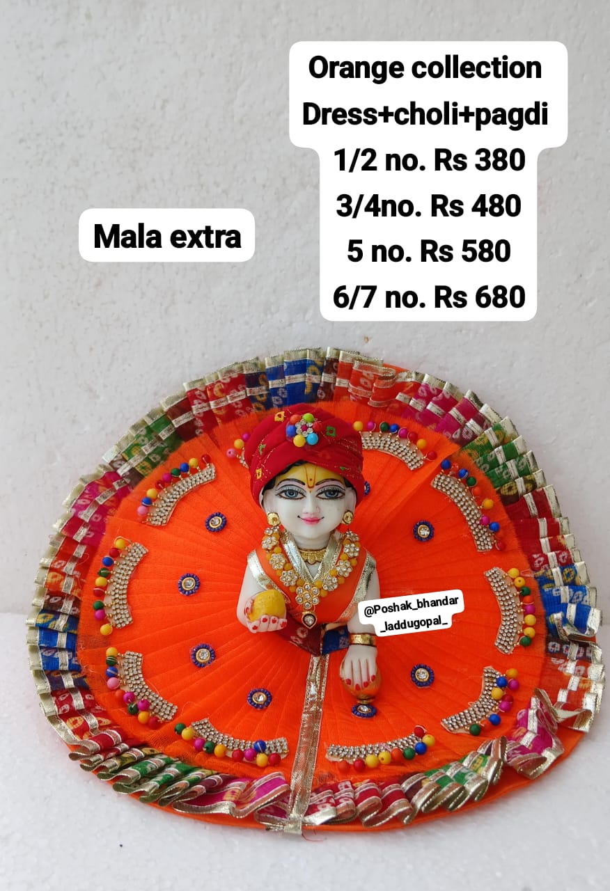 Orange heavy dress with pagdi