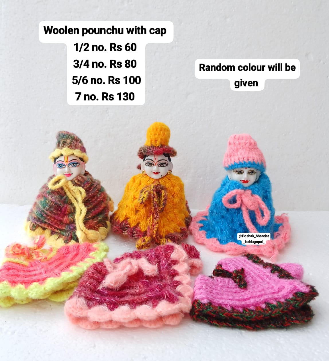 Woolen pounchu with cap
