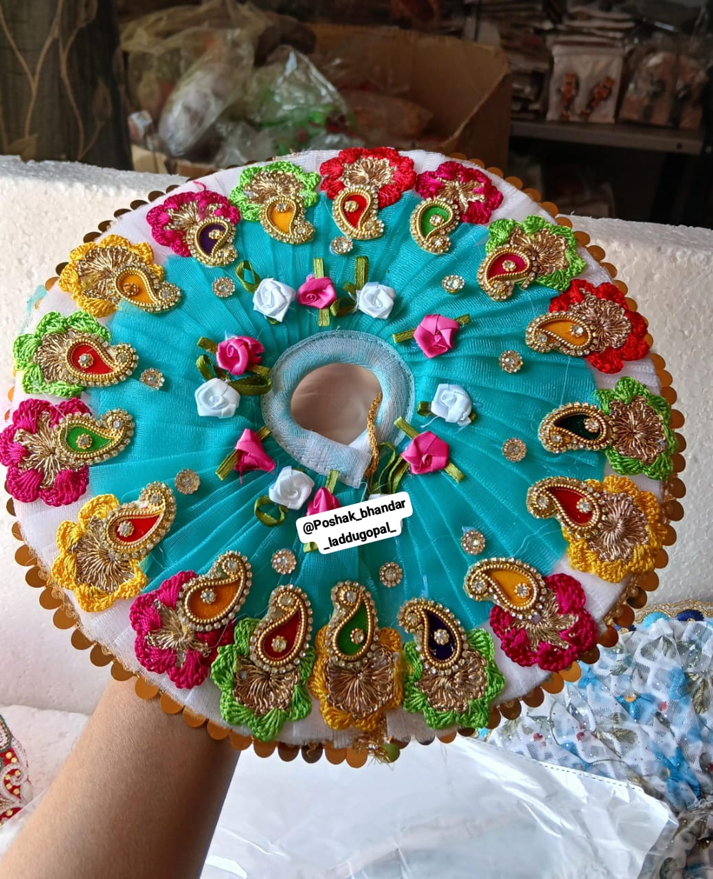 Fancy sea green dress ( 5/6 no.)