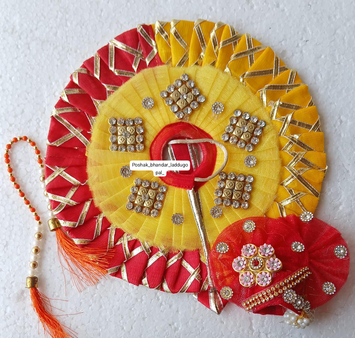 Red- yellow heavy dress with pagdi and patka (2/3/4 no )