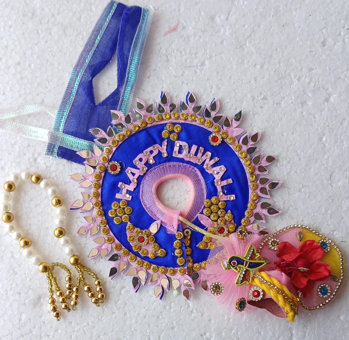 1/2 no. Blue pink mirror work dress