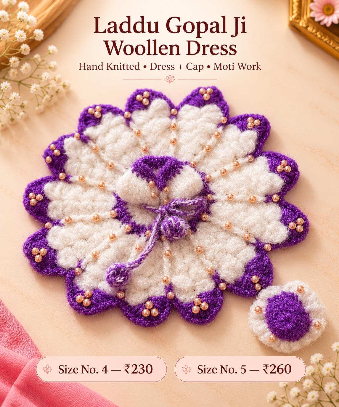 Moti Woolen poshak + cap ( 4/5 no. )
