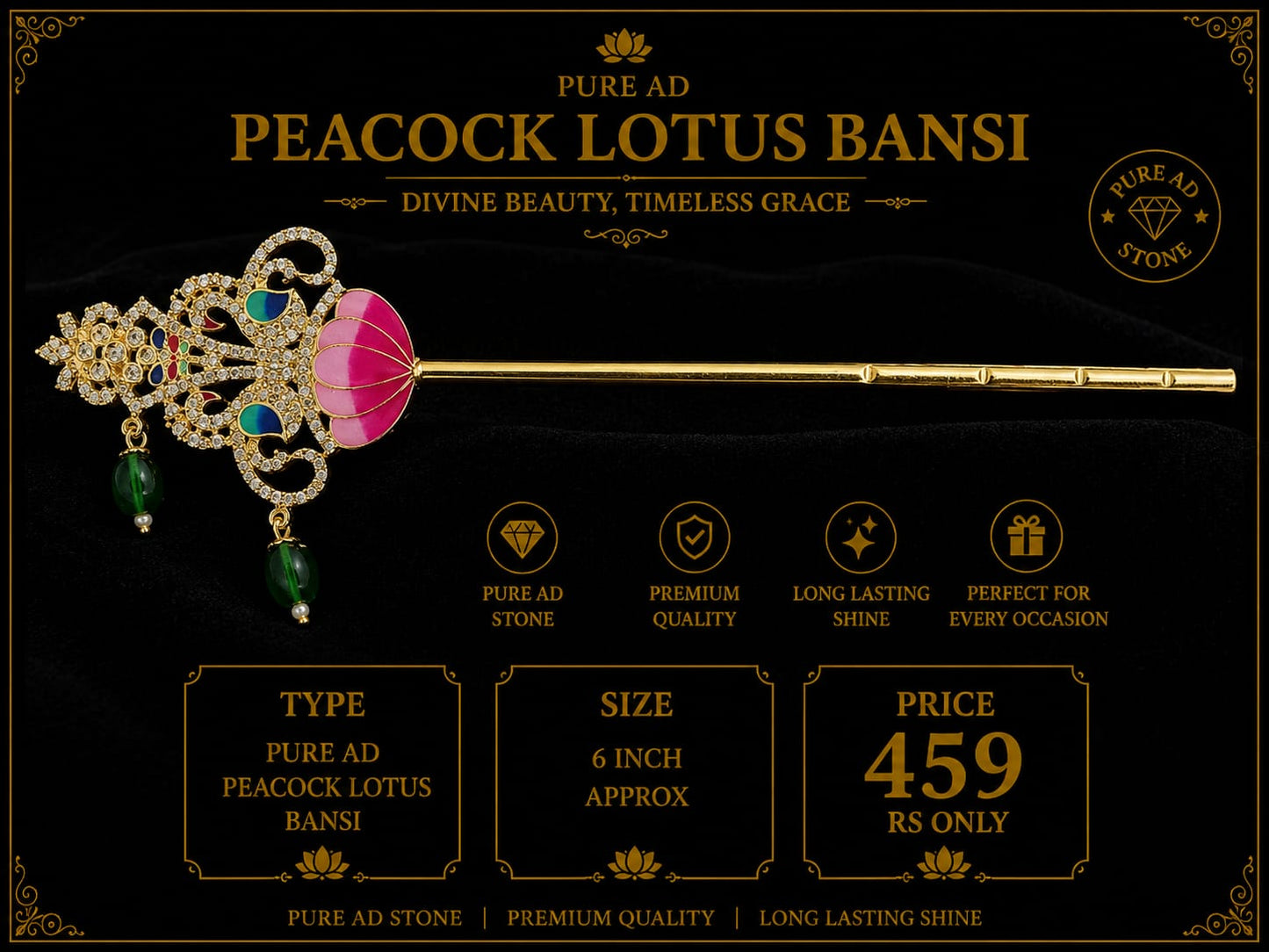 Pure ad lotus peacock Bansi