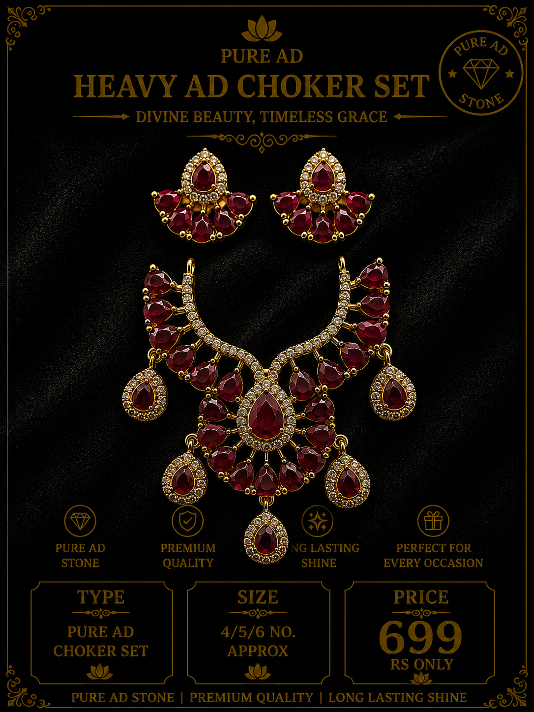 Pure ad heavy choker + earing