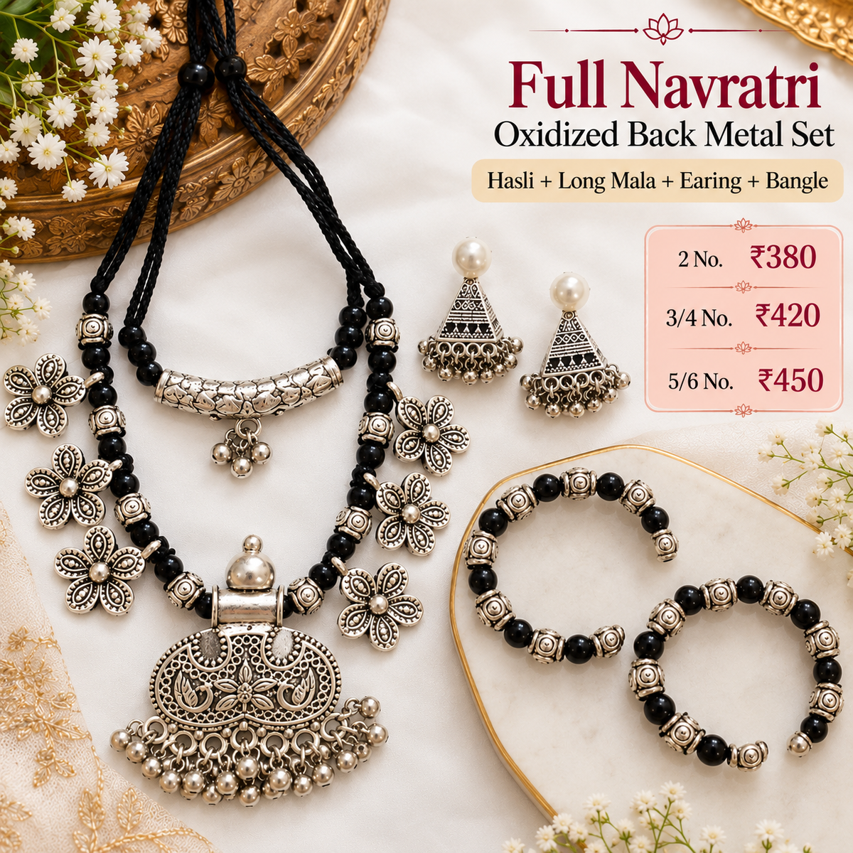 Full Navratri oxidize mala set