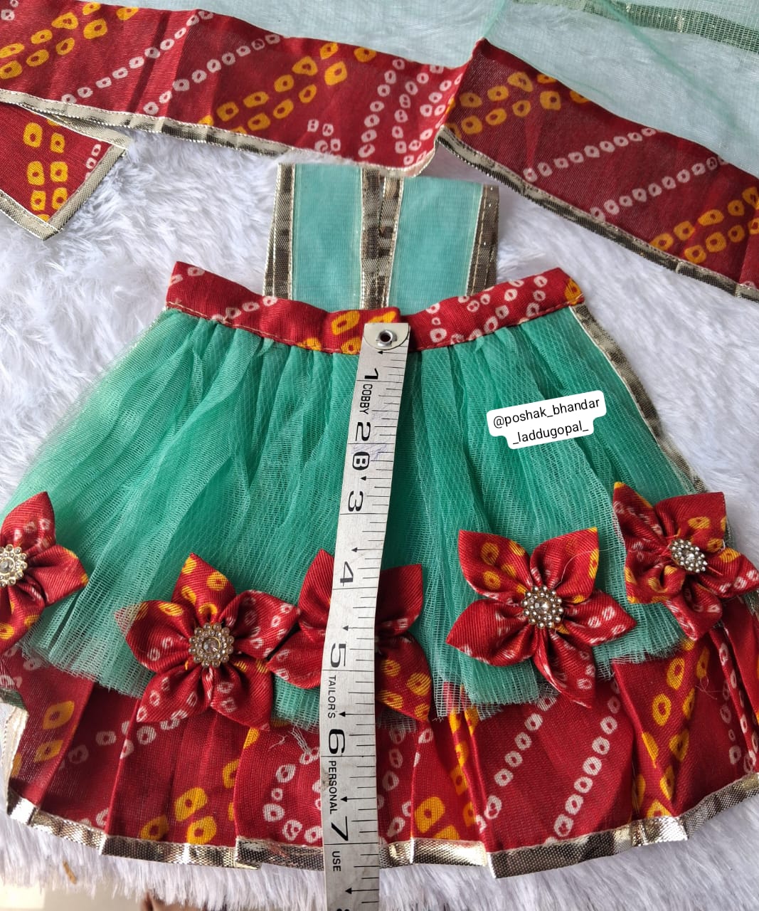 Sea green colour radhakrishna dress