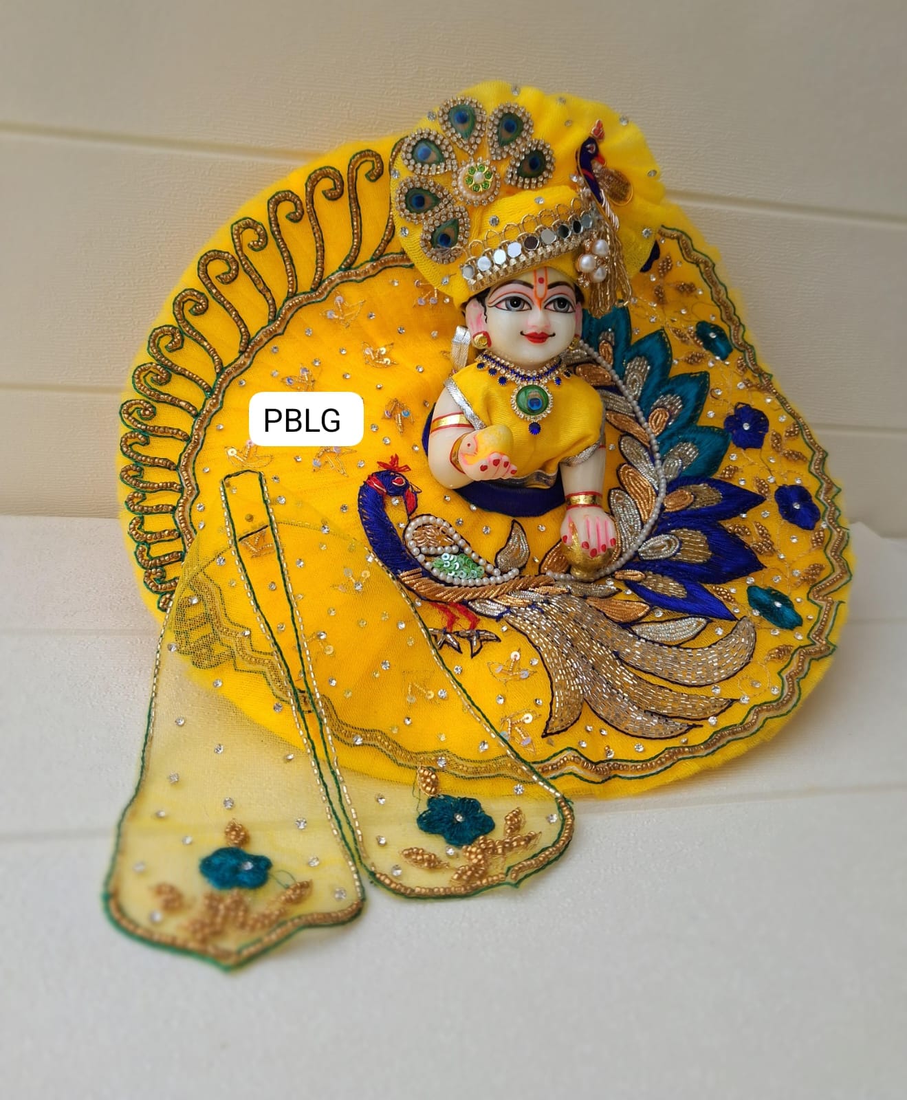 Heavy peacock handwork poshak