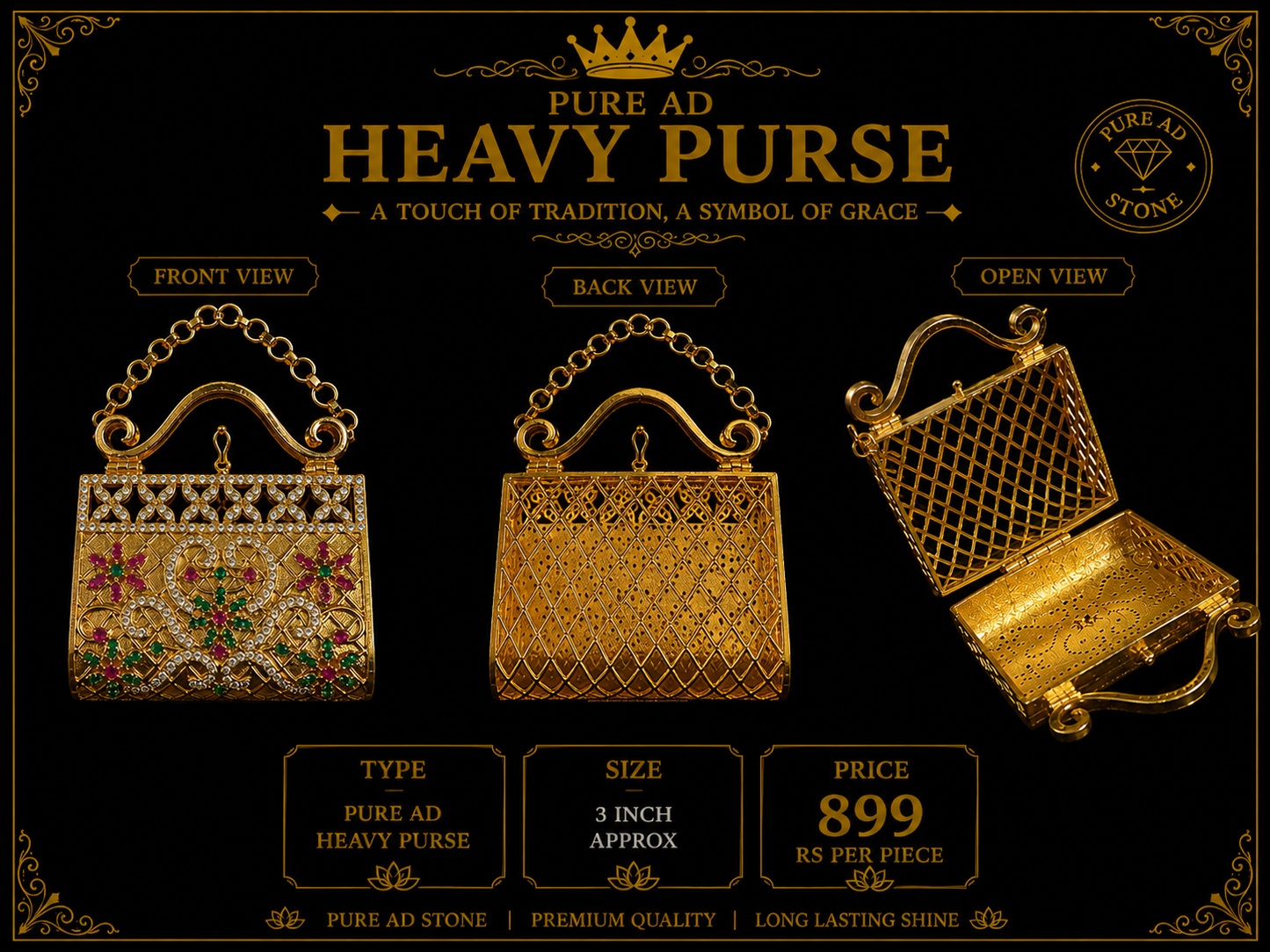 Heavy pure ad purse