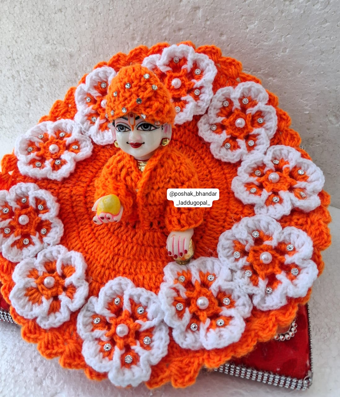 Orange dress with beautiful cap