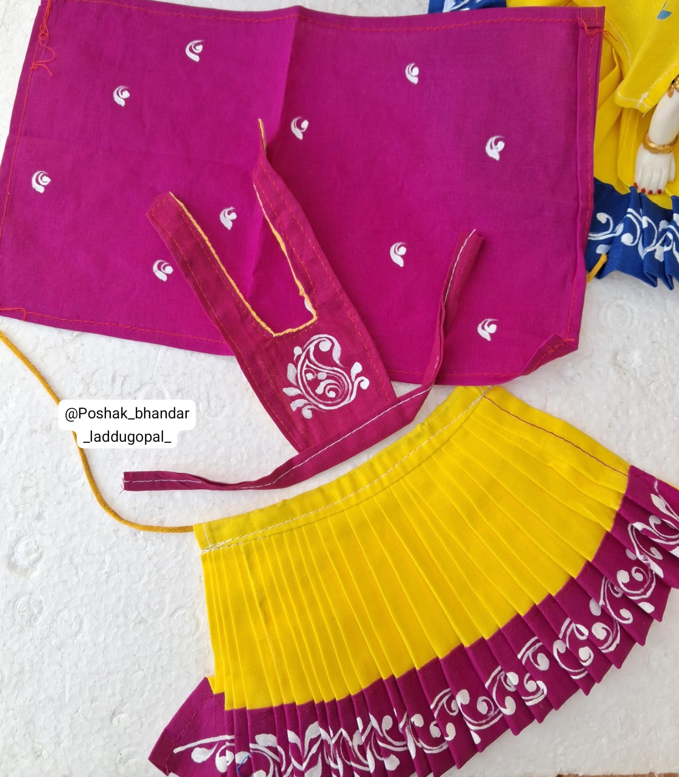Hand painted radha rani dress ( premium quality )