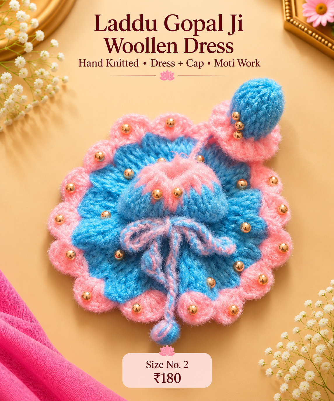 Moti Woolen poshak + cap ( 2 no. )
