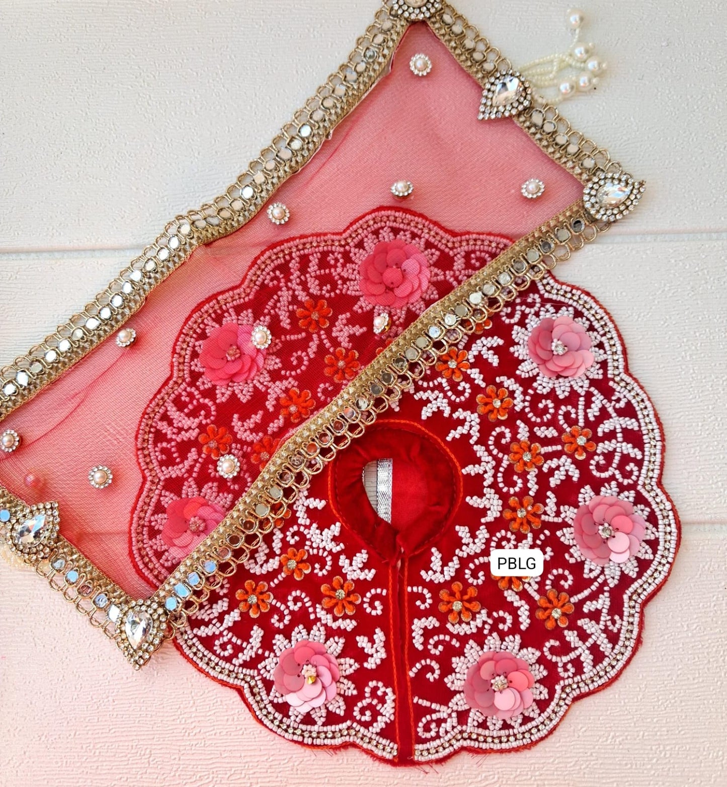 Heavy handwork Red dress with duppata 2/3/4 no.
