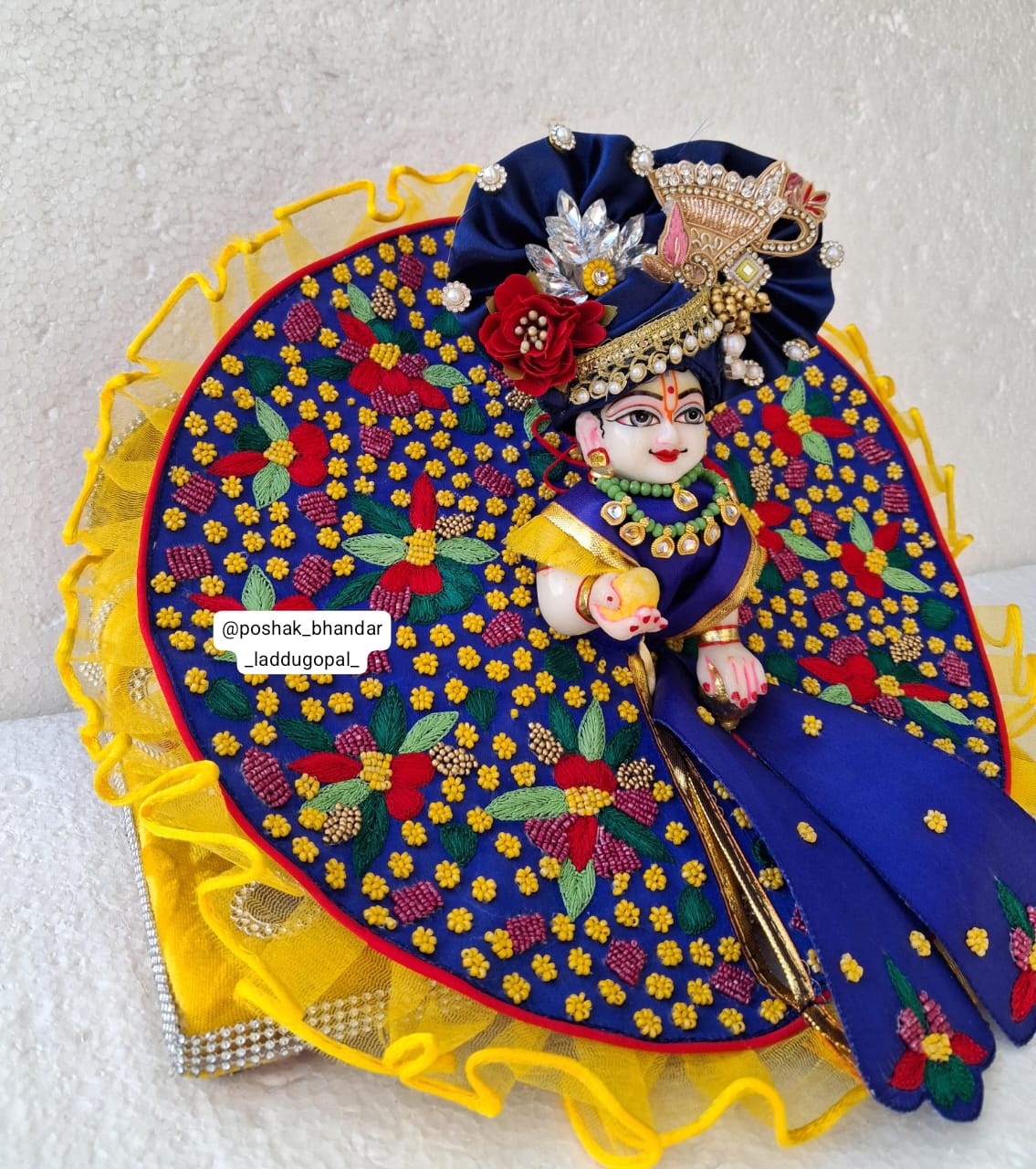 Blue heavy handwork dress with pagdi and patka