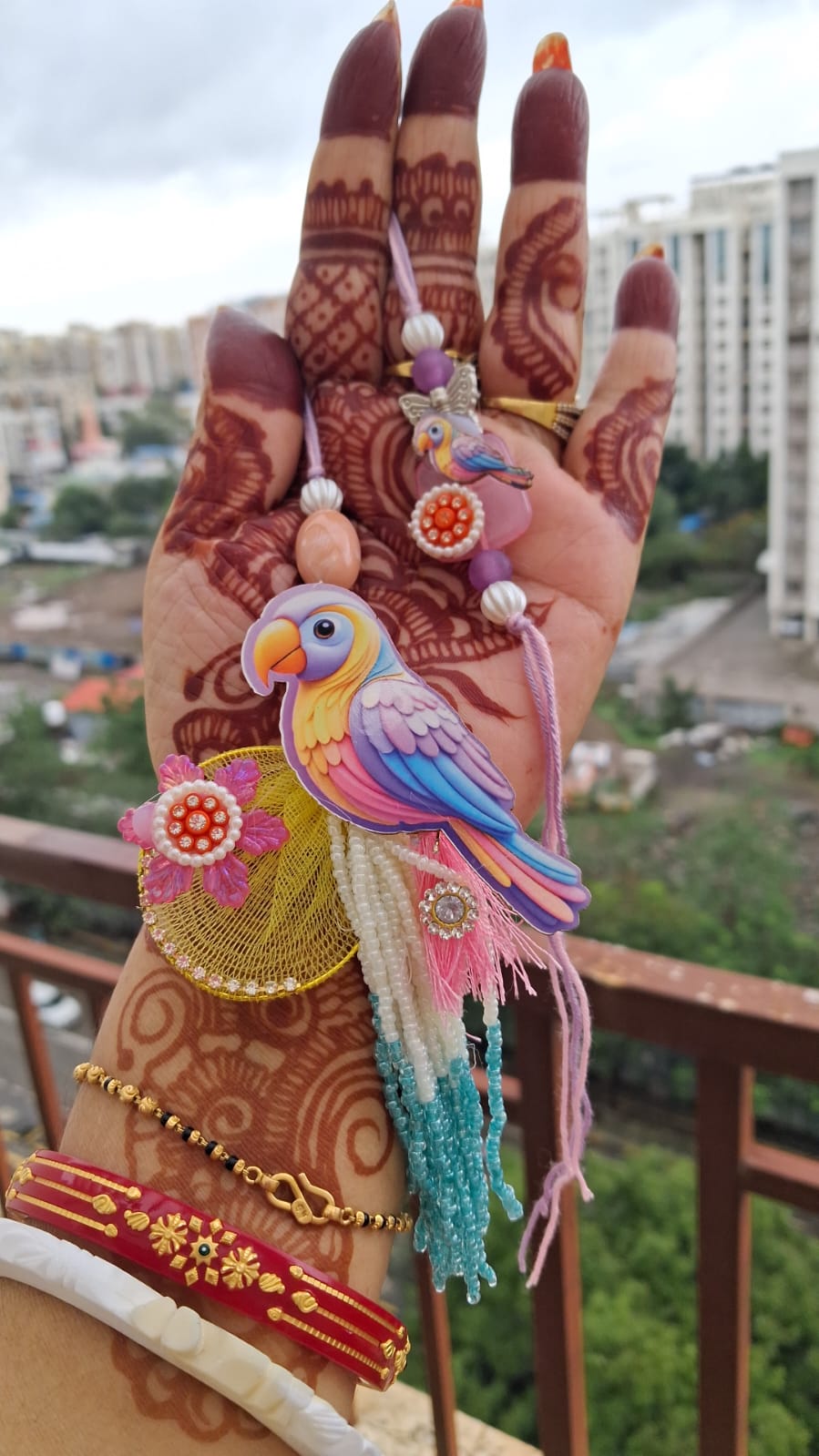 Heavy Parrot look rakhi and lumba
