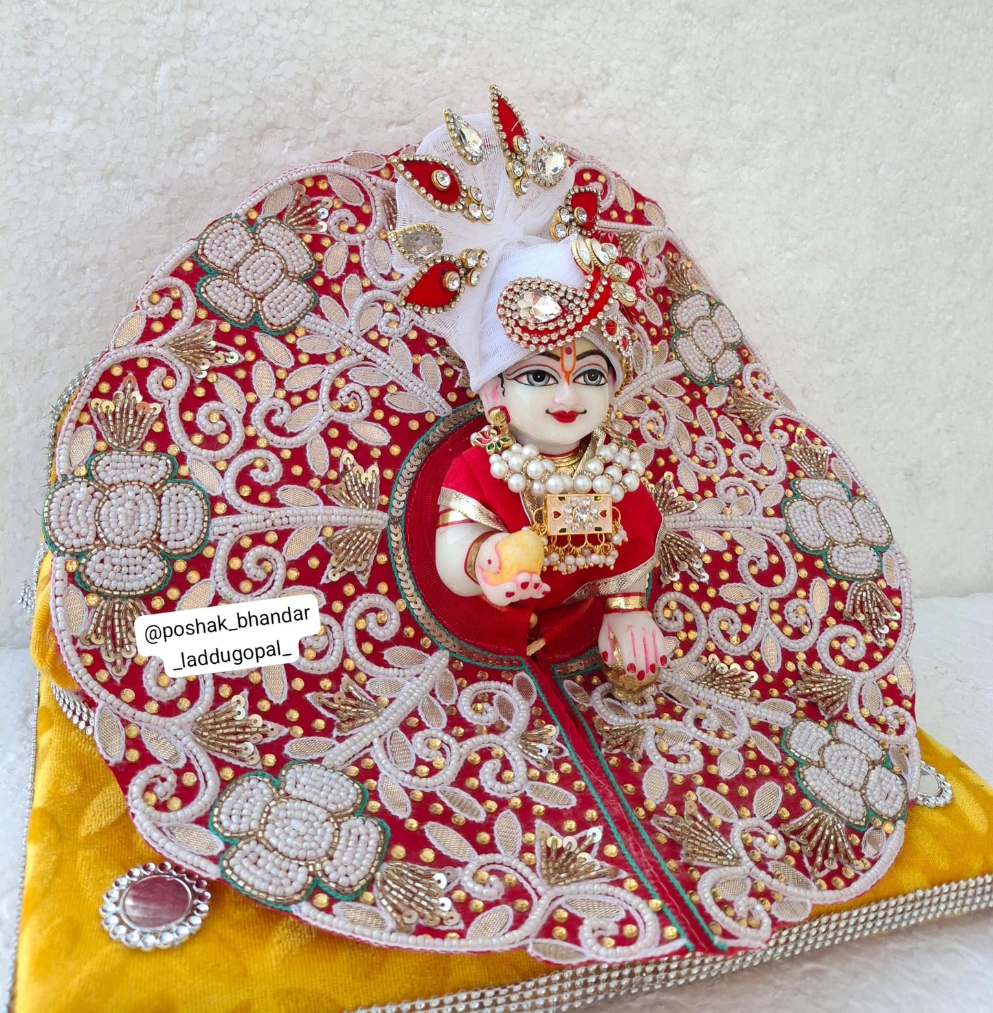 Heavy handwork Red zardosi work