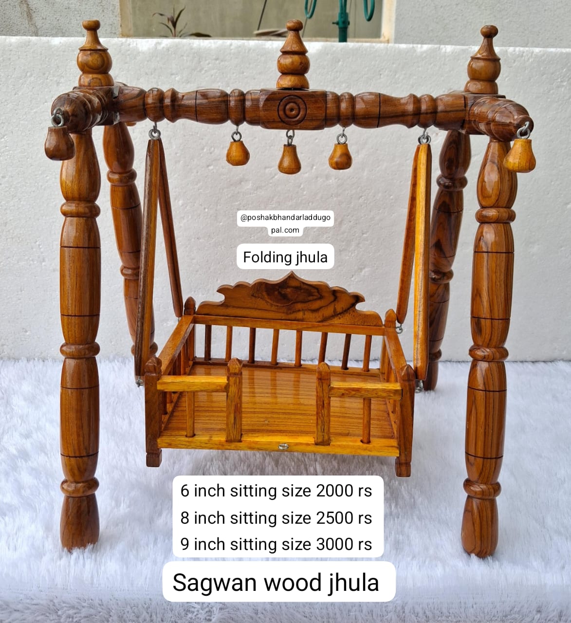 Sagwan wood jhula foldable