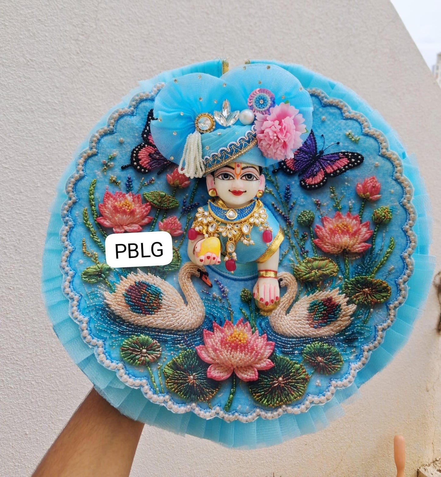 3 d digital print dress with pagdi