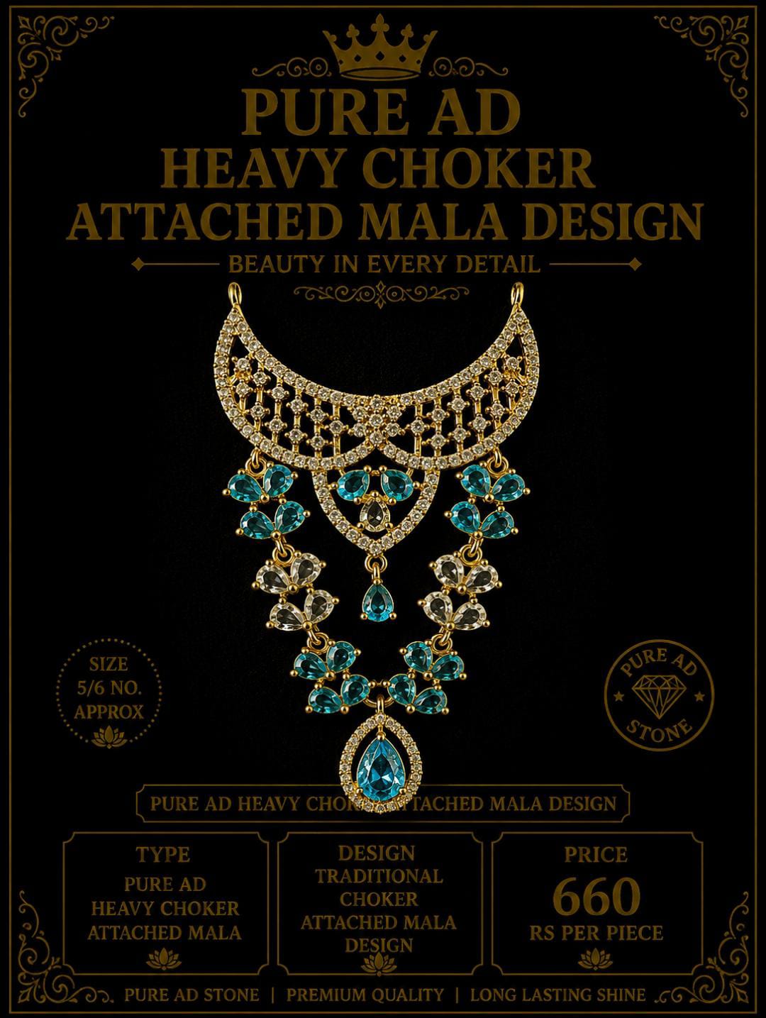 Pure ad heavy choker attached mala