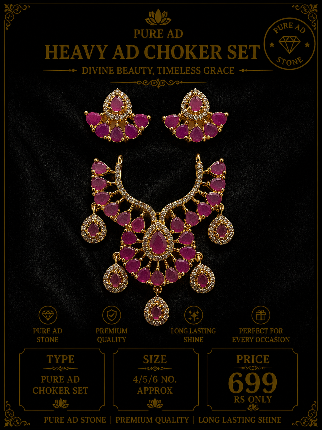 Pure ad heavy choker + heavy earing
