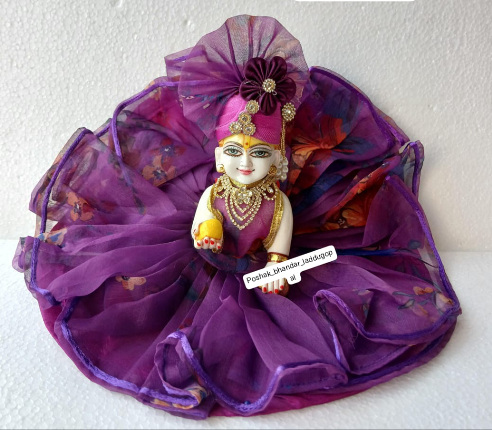 Organza dress with pagdi