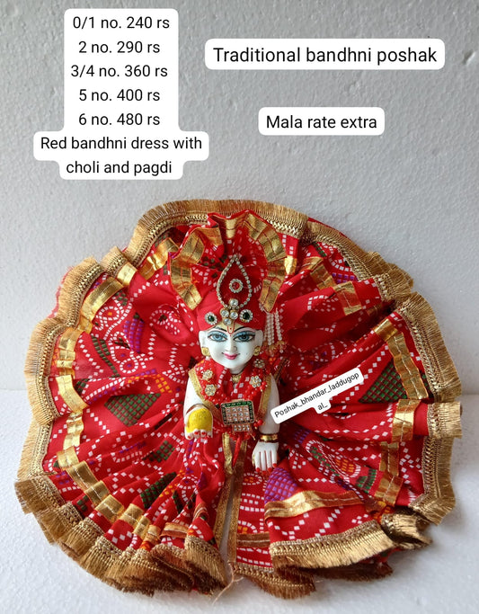 Red bandhini rajputi poshak