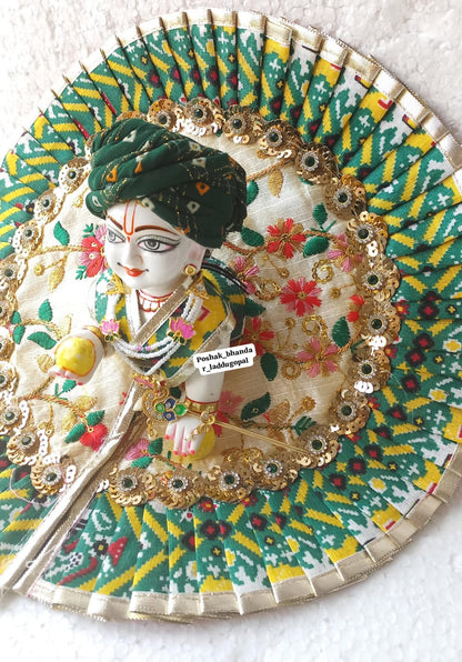 Green embroidery dress with pagdi