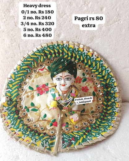 Green embroidery dress with pagdi