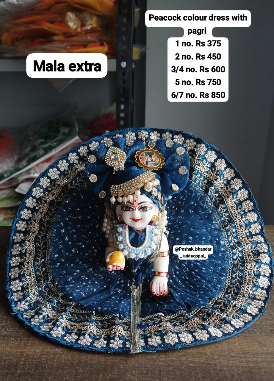 Morpich ( peacock ) colour dress with pagdi