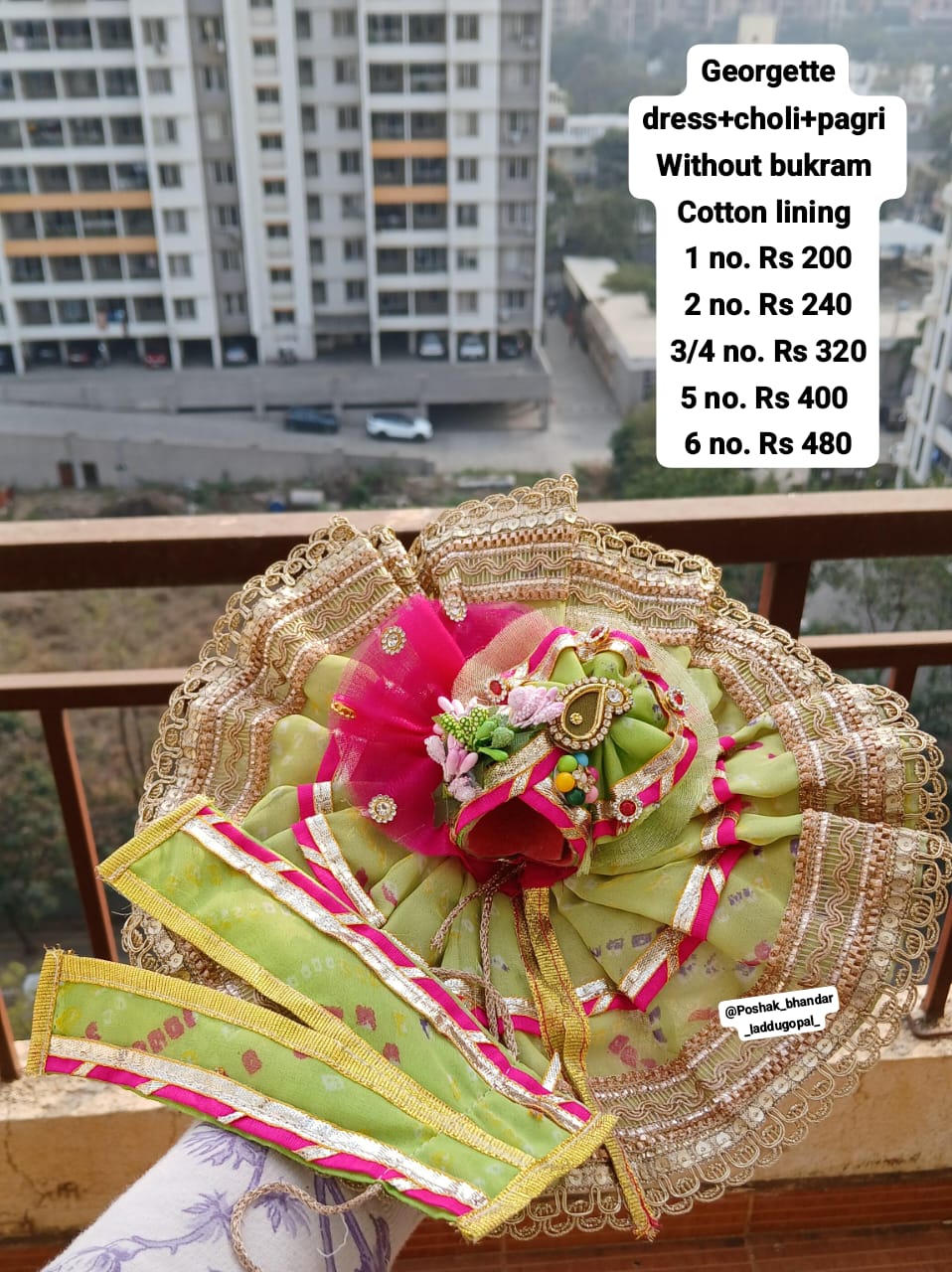 Georgette dress with pagdi