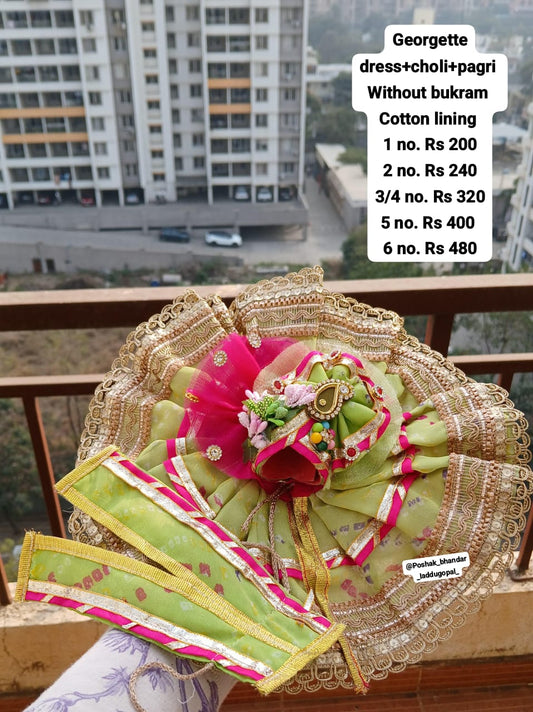 Georgette dress with pagdi