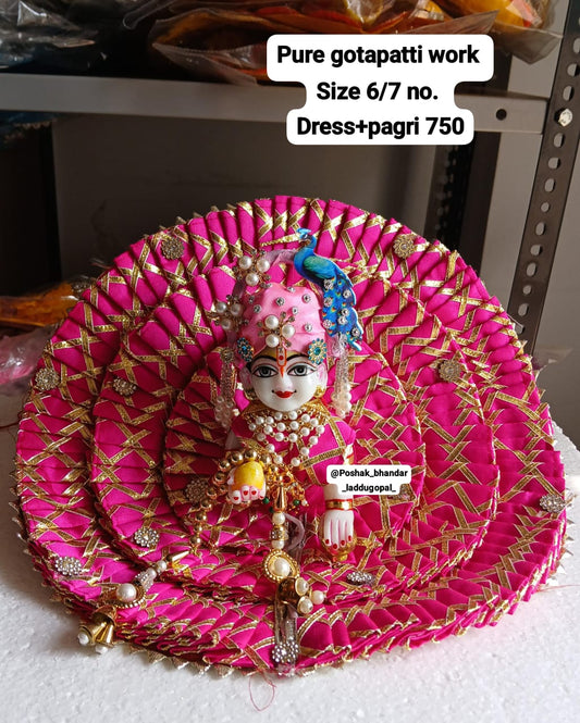 Gota patti dress with pagri 6/7 no.