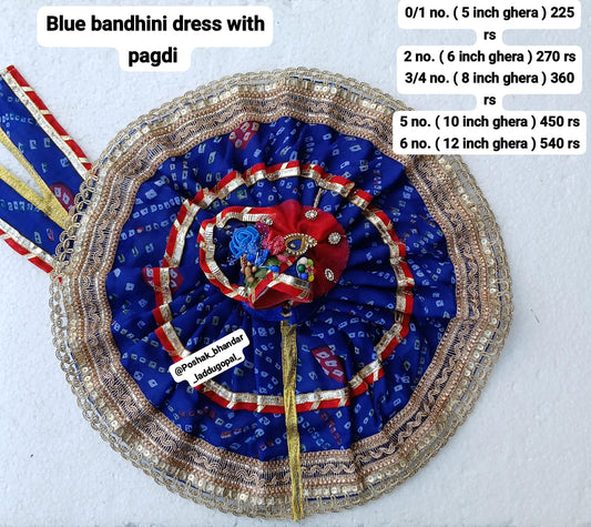 Blue bandhini dress with pagdi