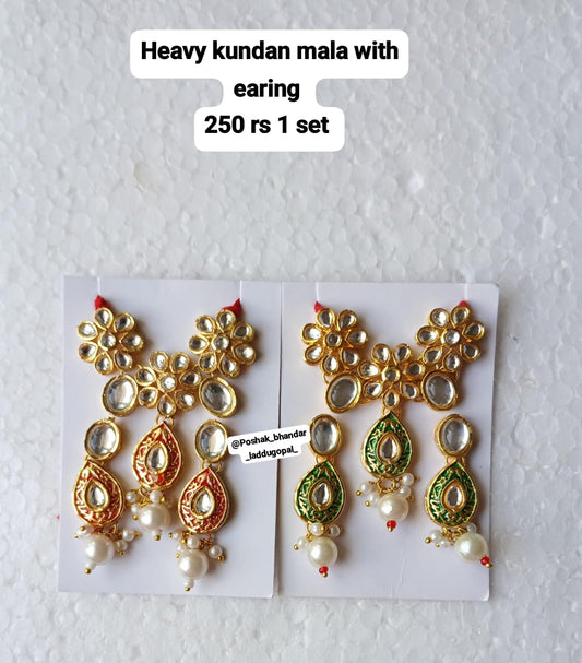 Heavy Kundan Mala with earrings