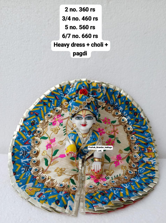 Heavy dress with pagdi embroidery poshak