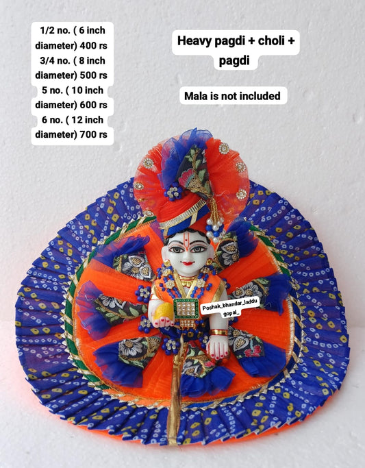 Orange - blue dress with pagdi