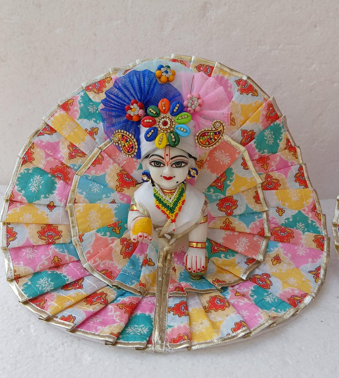 Colourful dress with pagdi ( Random print will be given)