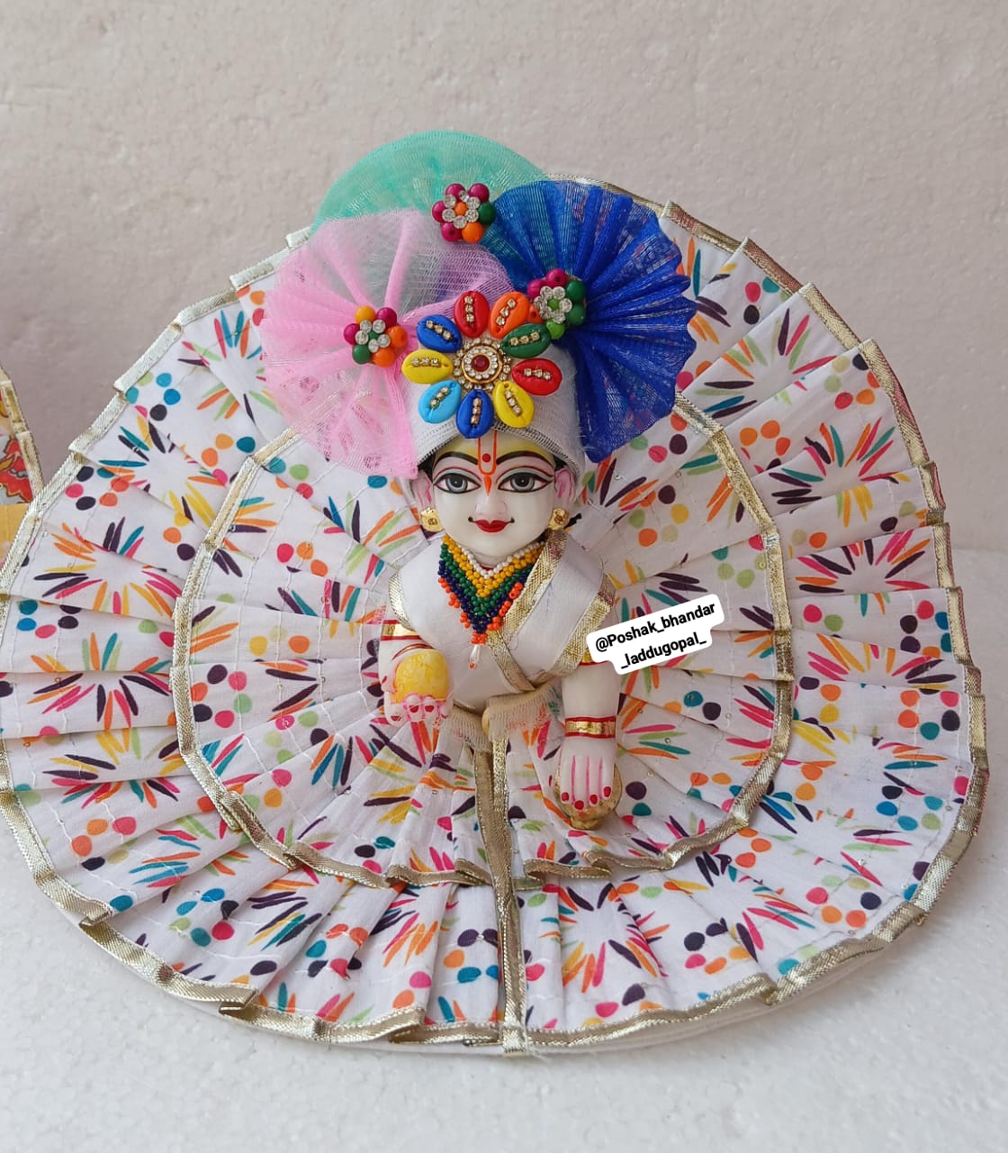 Colourful dress with pagdi ( Random print will be given)