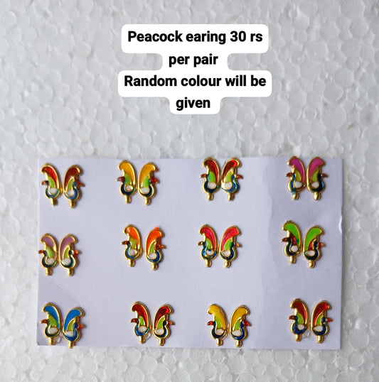 Peacock earing ( random colour will be given as per availability )