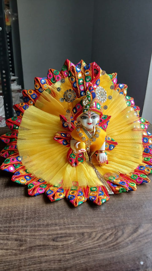 Yellow dress with pagdi