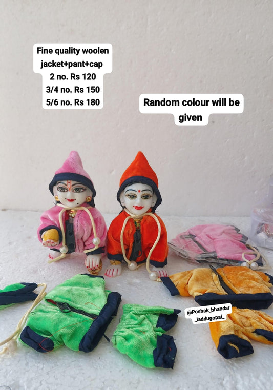 Woolen jacket cap set