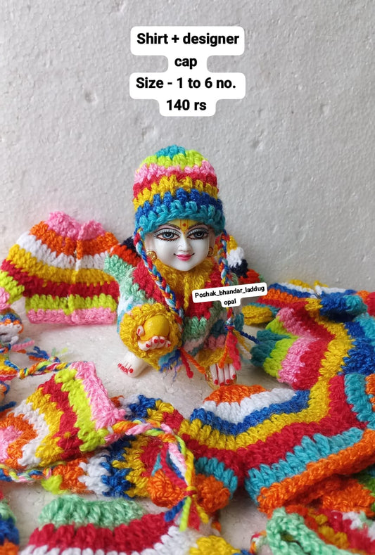 Multicoloured jacket with cap
