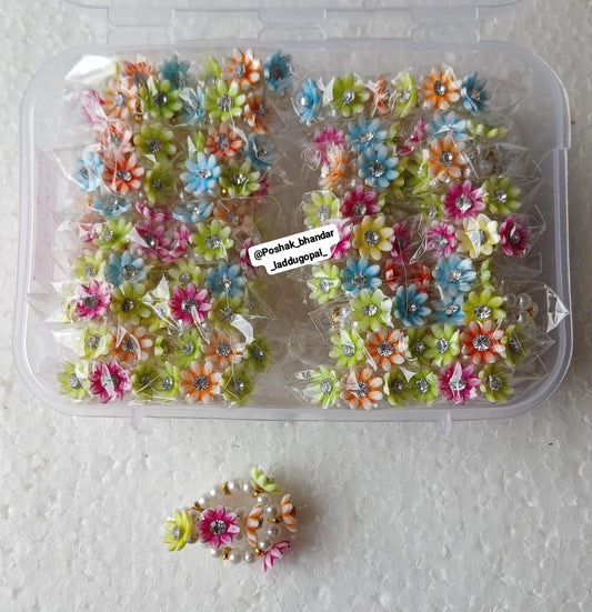 Multicoloured flower bangles ( kada )