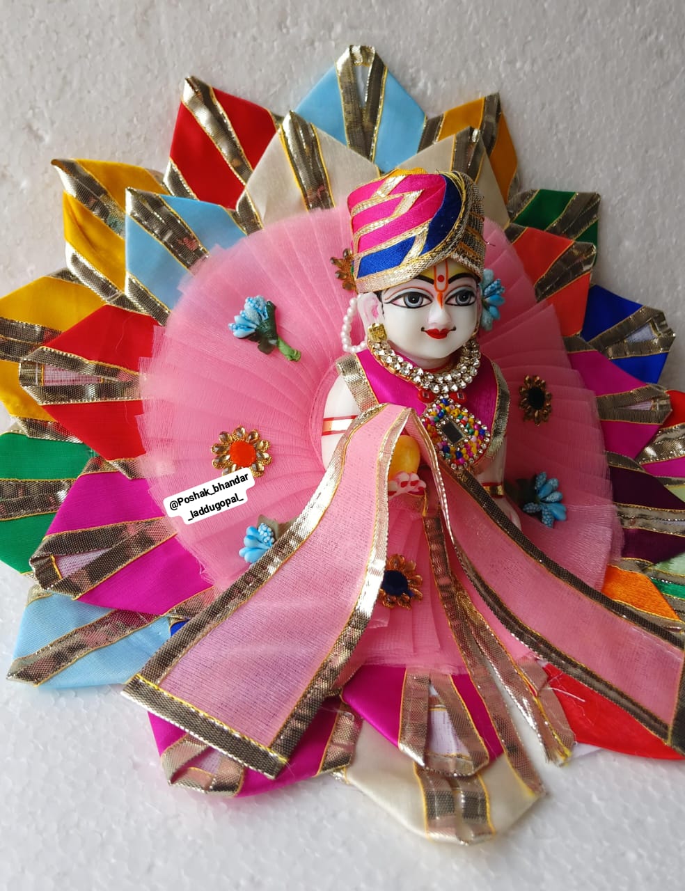 Gota flower dress with pagdi