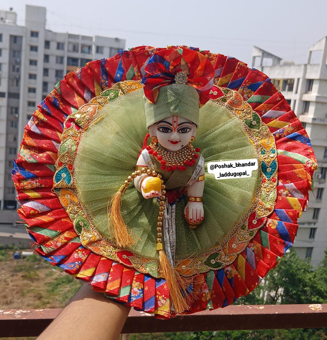 Mehndi colour dress with pagdi