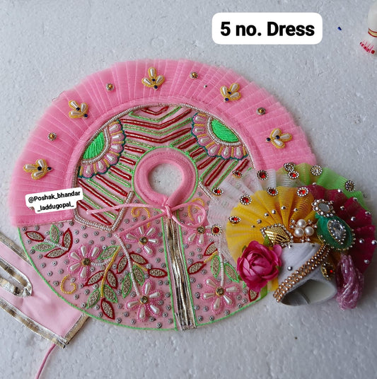 5 no. Pink dress with pagdi