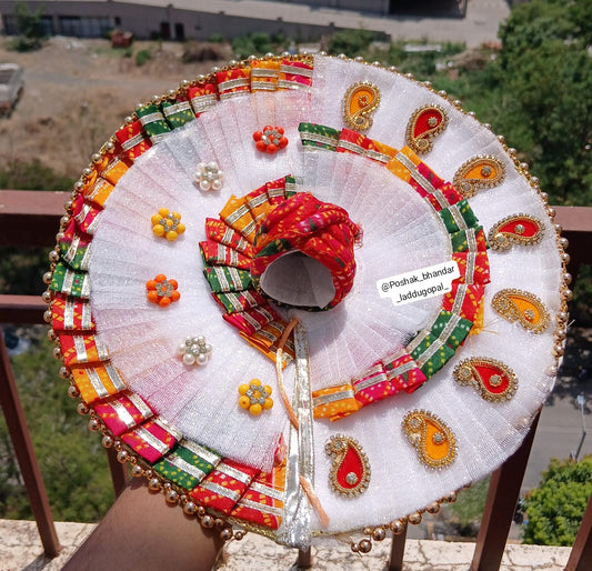 Bandhini dress with pagdi ( 5/6 no.)