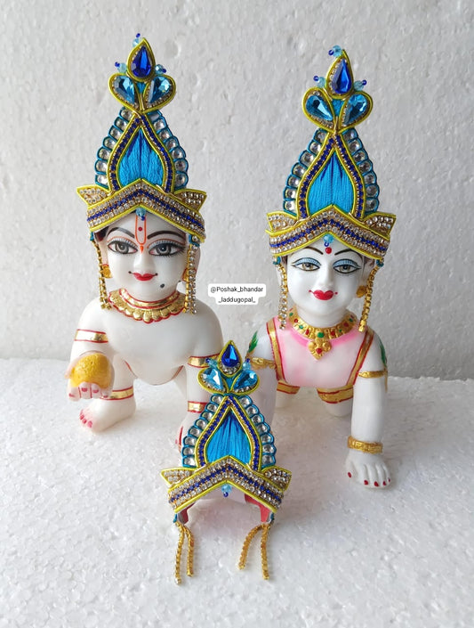 Heavy zardosi handwork mukut