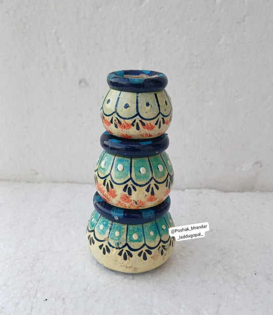 3 piece hand painted matki set