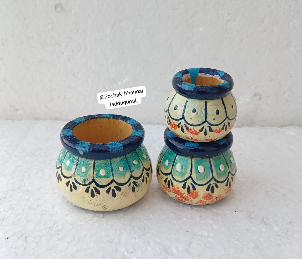 3 piece hand painted matki set